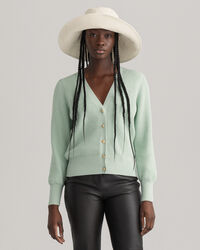 Ribbstickad bomullskofta