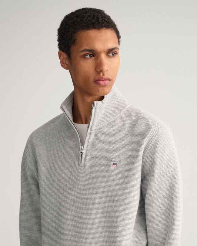 Waffle half-zip sweatshirt