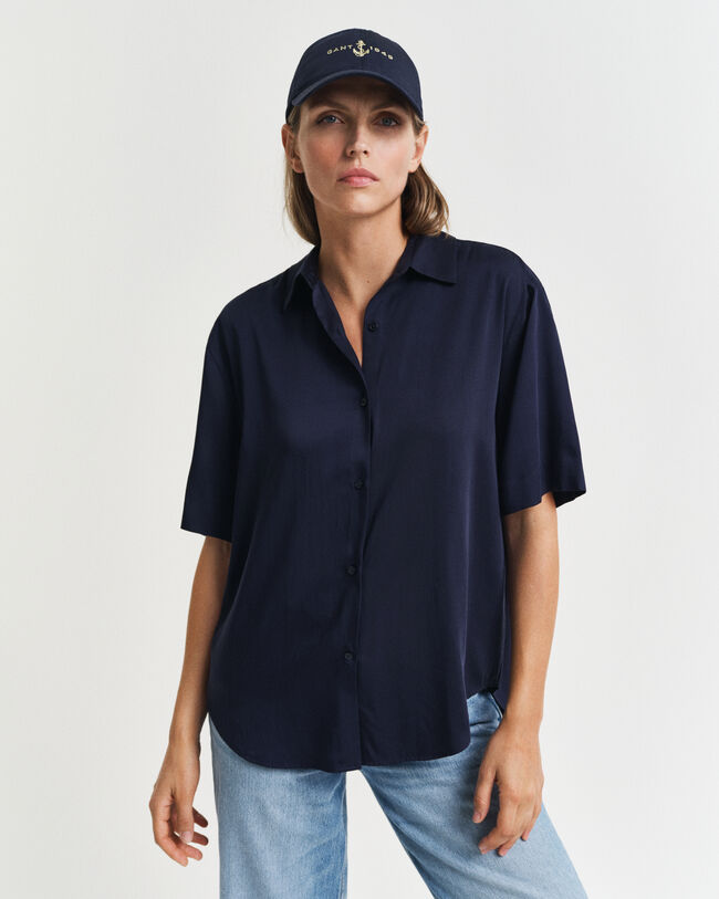 Relaxed fit kortärmad skjorta