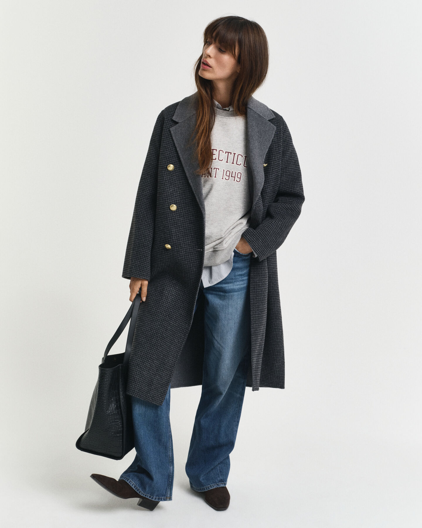 Rundhalsad sweatshirt med tryck