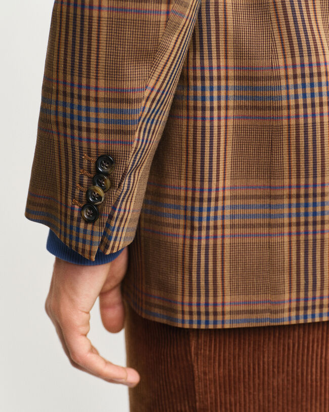 Relaxed fit rutig yllekavaj