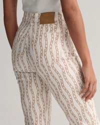 Cropped Chain Print jeans