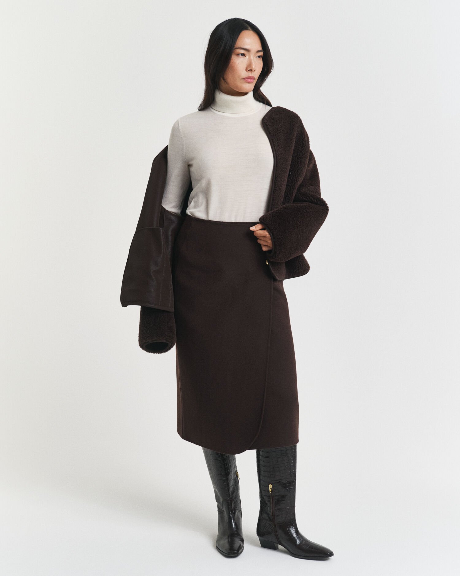 Tröja med polokrage i extra fin merinoull