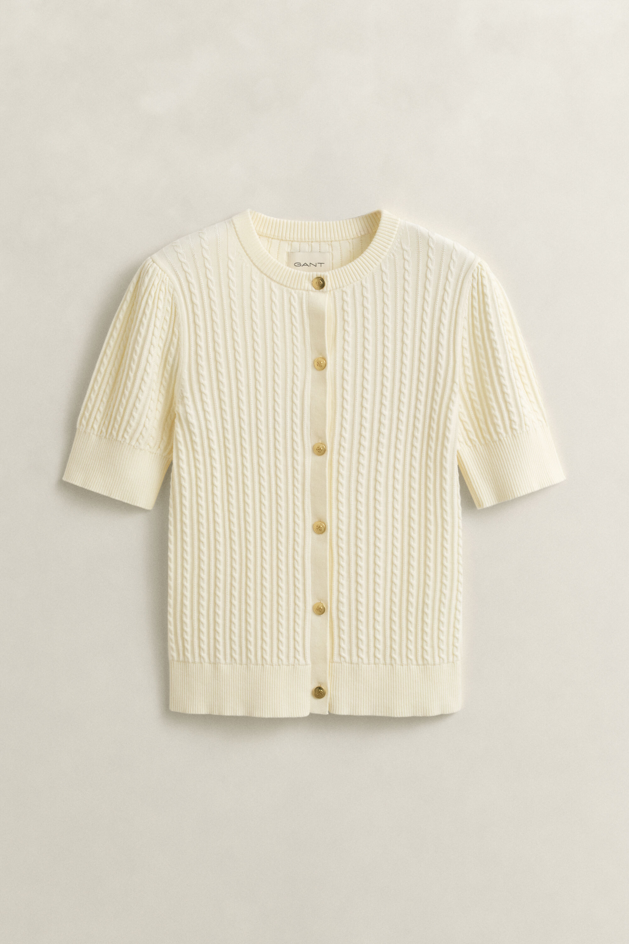 Kabelstickad bomullskofta