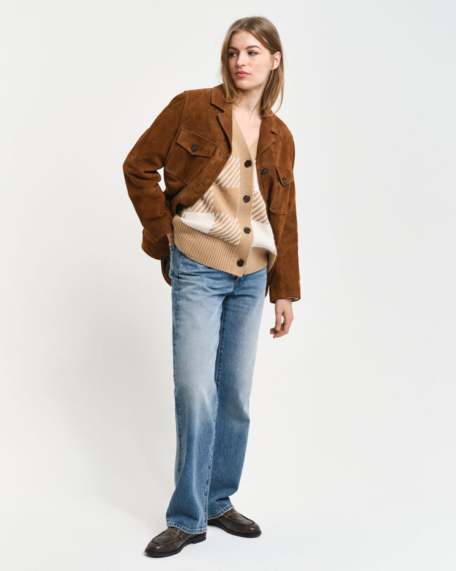 Buffalorutig V-ringad kofta