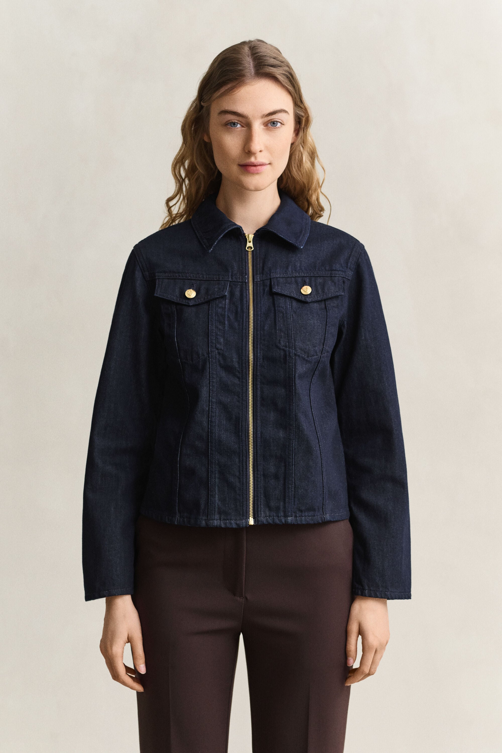 Figursydd denimjacka