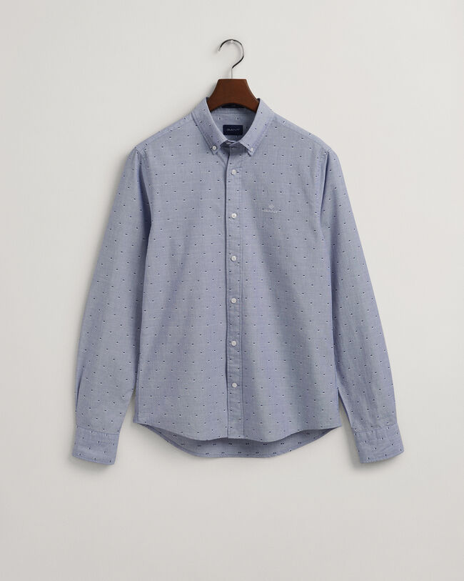 Slim fit prickig dobbyskjorta