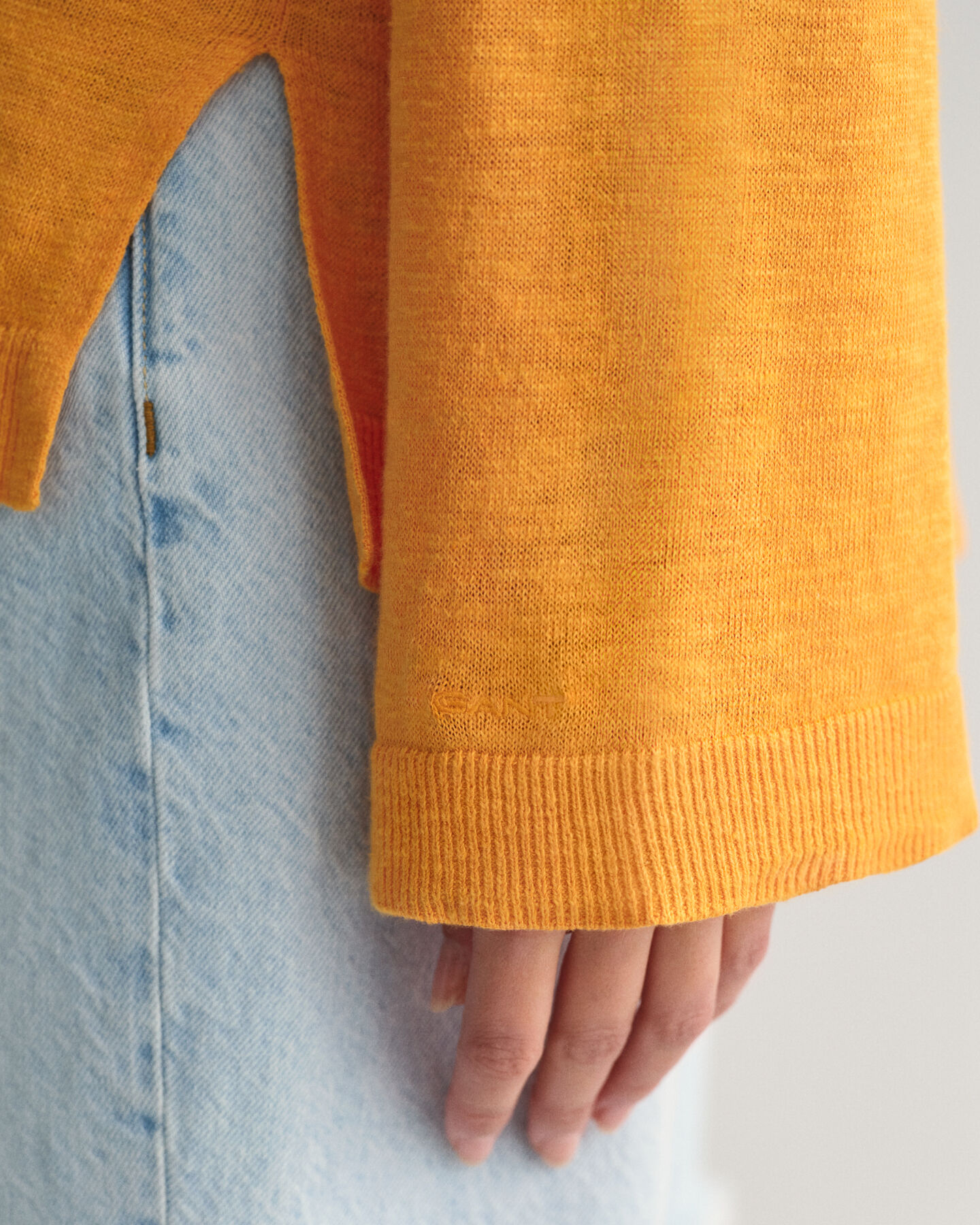 Linen Blend V-Neck Sweater