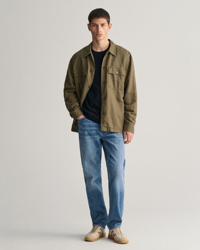 Textured Cotton Crew Neck Sweater