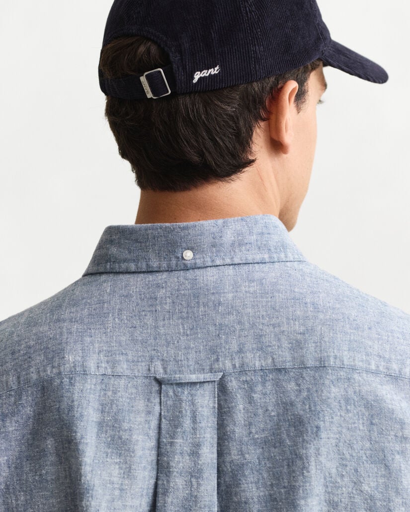 Regular fit bomulls- och linneskjorta