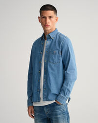 Slim fit denimskjorta