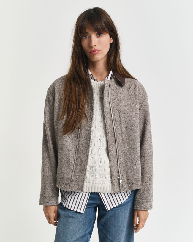 Ulljacka med kontrastkrage