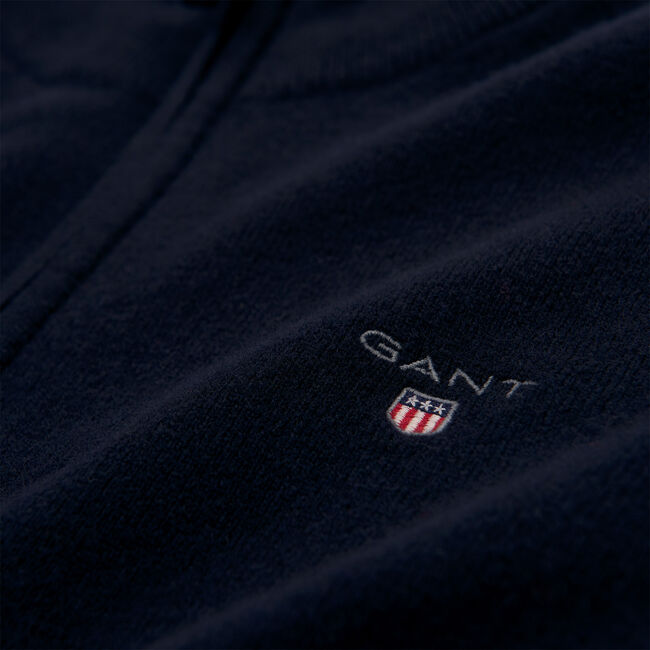 Cardigan i superfin lammull med dragkedja