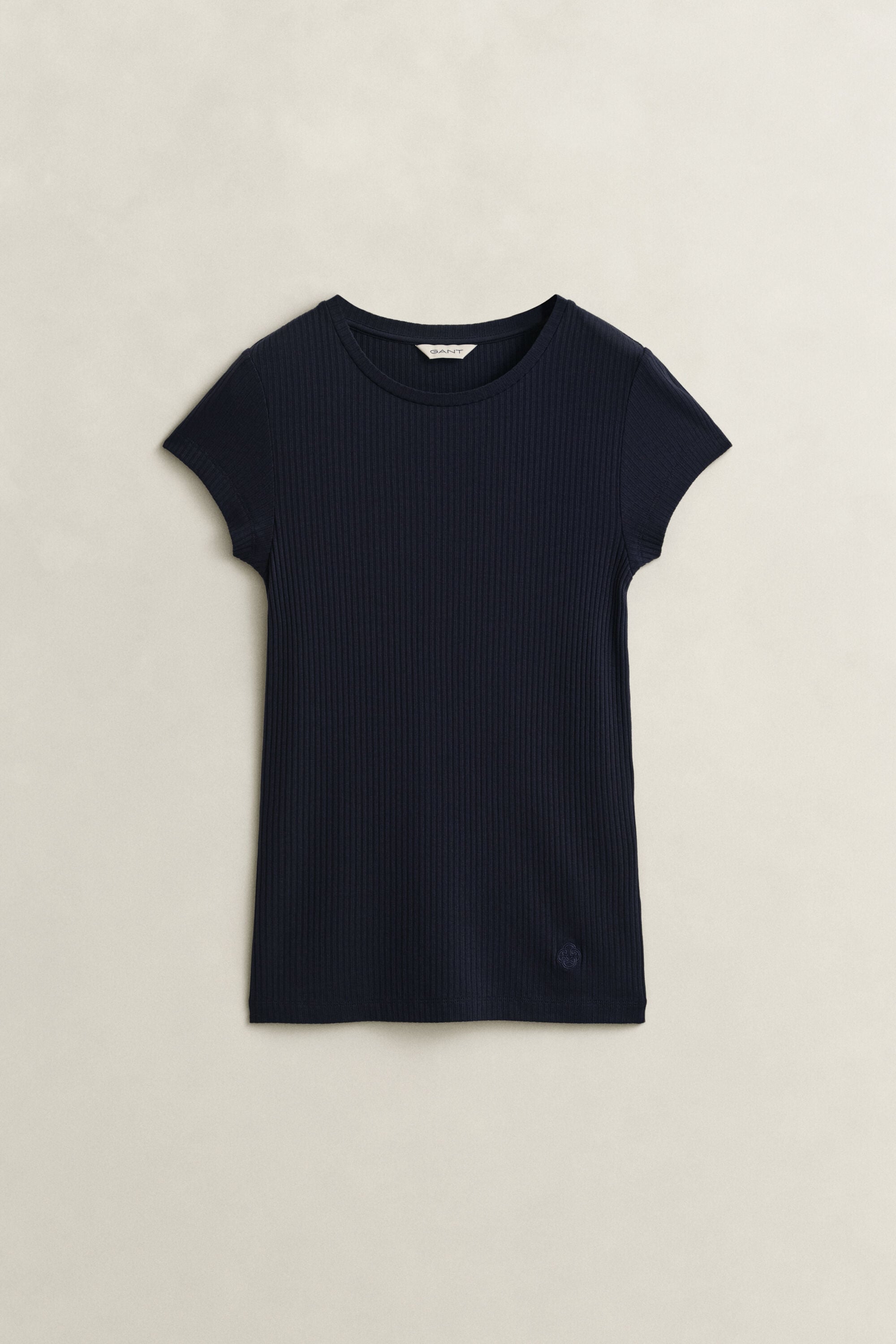 Slim fit ribbstickad T-shirt