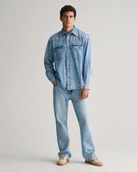Relaxed fit denimskjorta