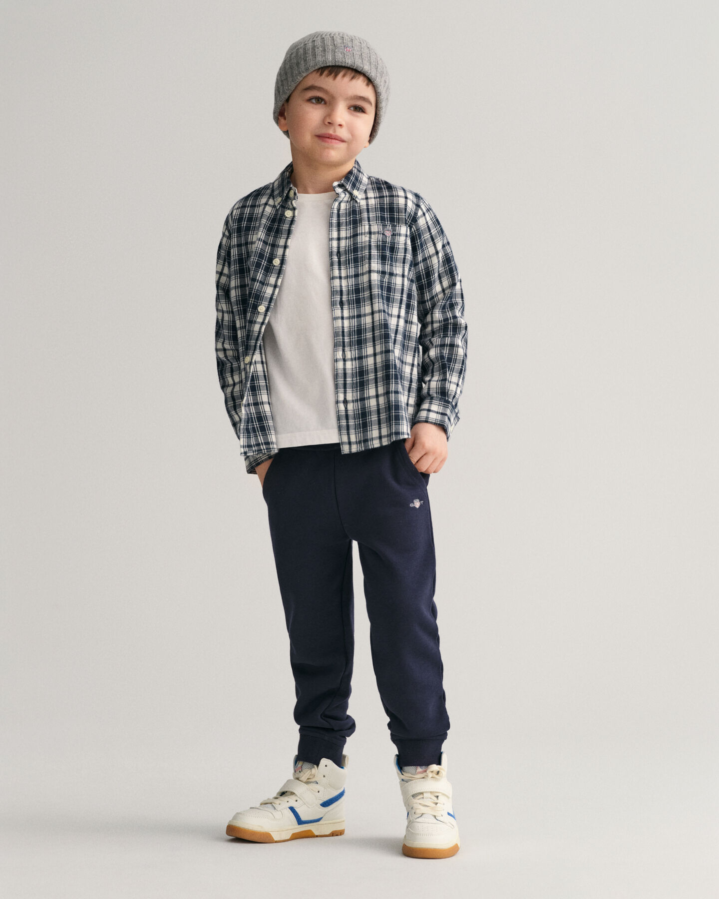 Kids regular fit rutig flanellskjorta
