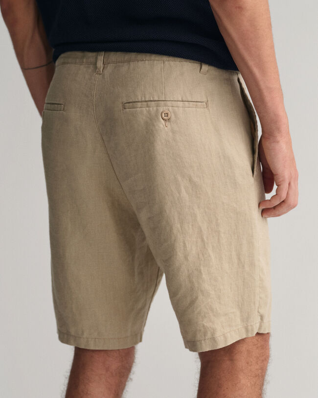 Relaxed fit linneshorts med dragsko