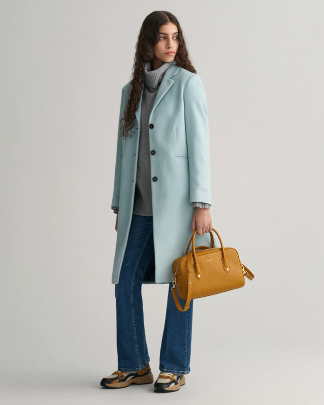 Figurnära kappa i ullblandning