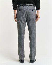 Slim fit kostymbyxor i flanell med fiskbensmönster