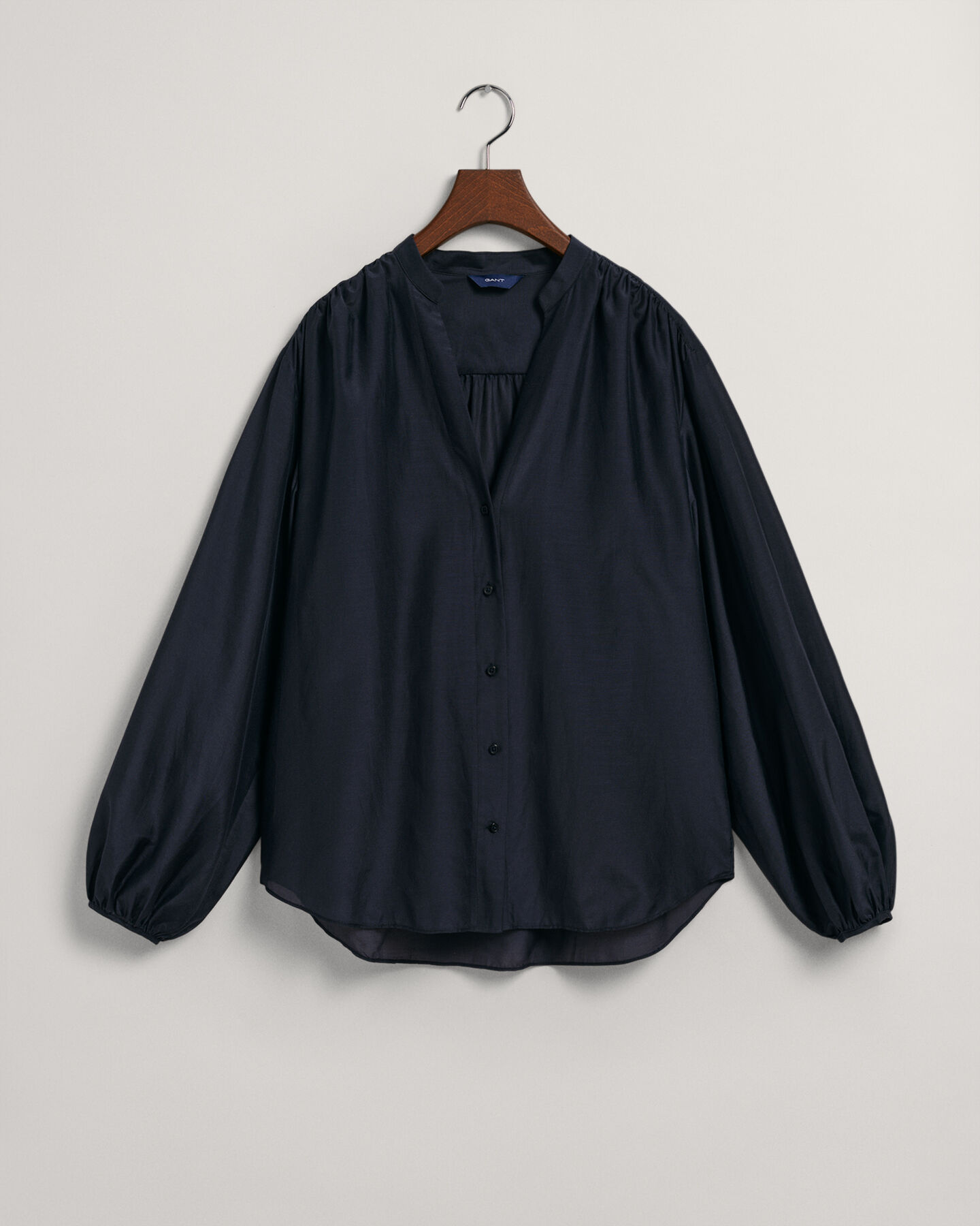 Relaxed fit blus i bomull och silke