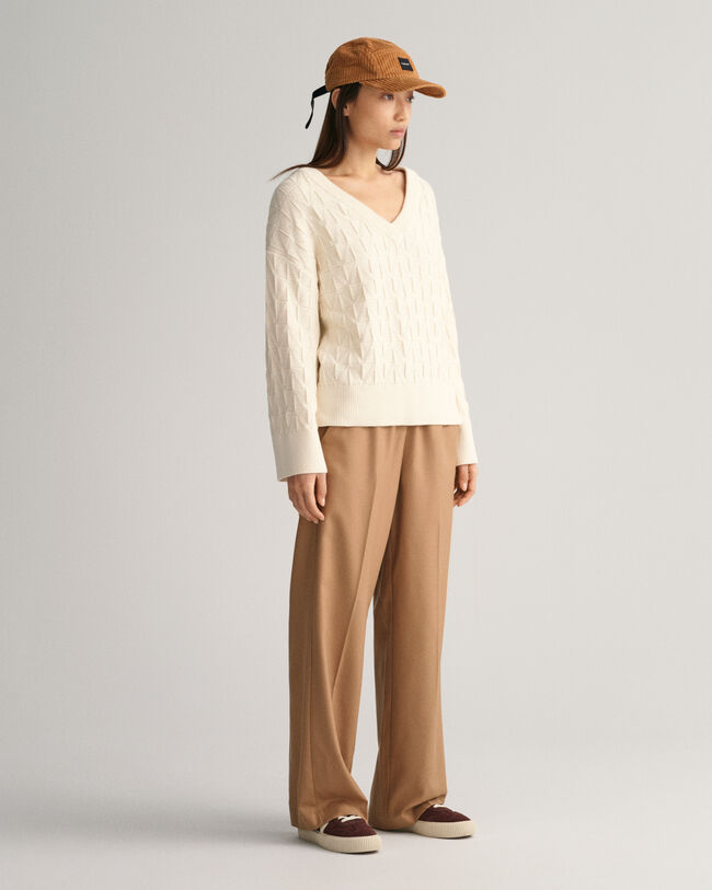 V-ringad tr&ouml;ja med fiskbensm&ouml;nster