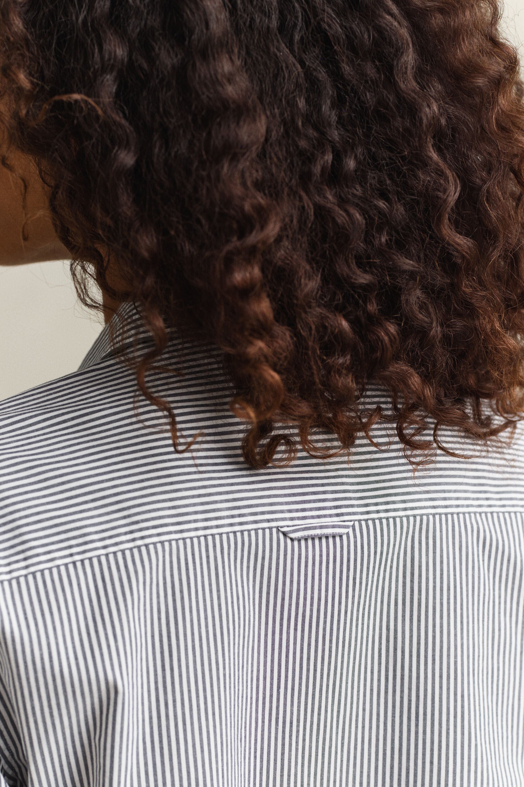 Slim fit randig poplinskjorta