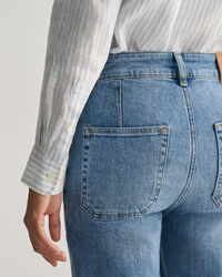 Regular fit randig linneskjorta