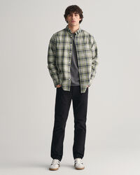 Regular fit rutig poplinskjorta