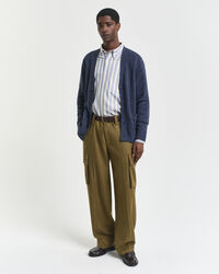 Rundhalsad kofta i ullmouliné