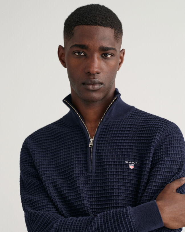 Half-zip bomullströja