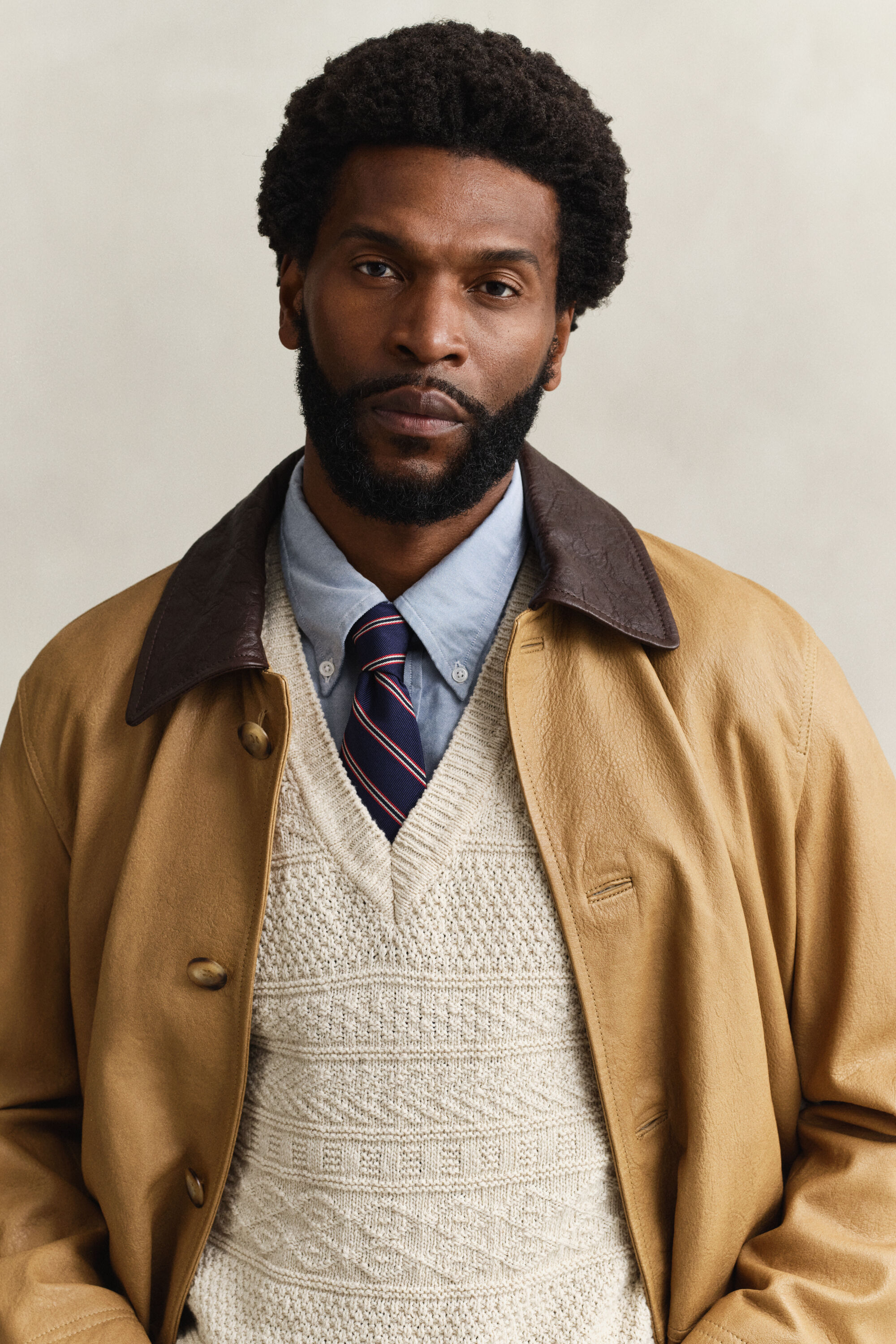 Decker-jacka i läder