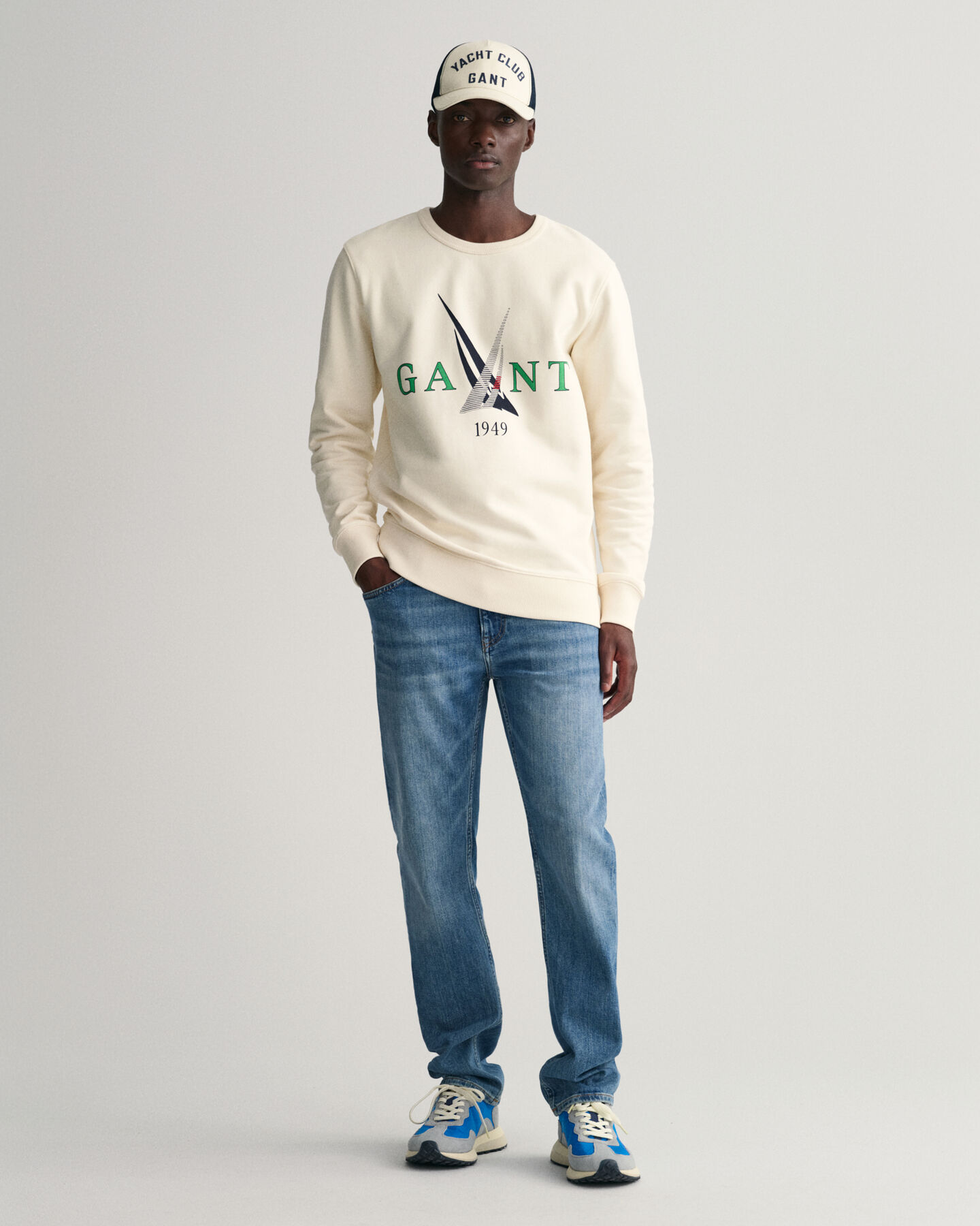 Segelm&ouml;nstrad crew neck sweatshirt