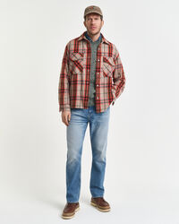 Relaxed fit rutig skjortjacka