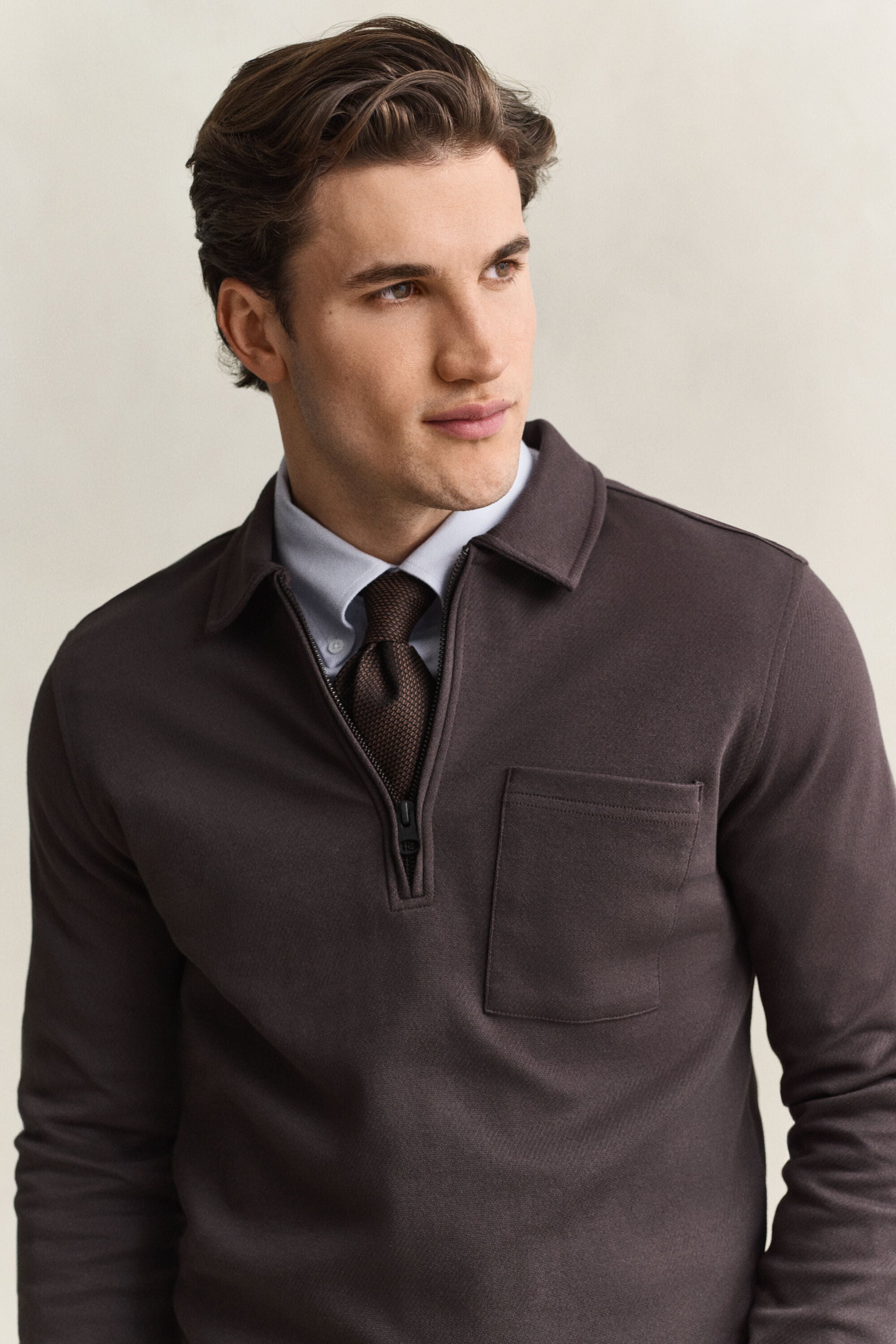 Sweatshirt med half-zip