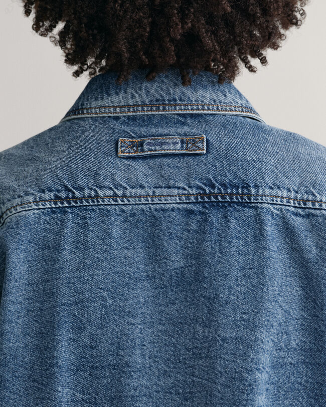 Garment-Dyed skjortjacka i denim