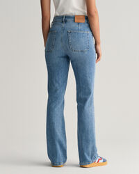 Slim fit jeans med utst&auml;llda ben