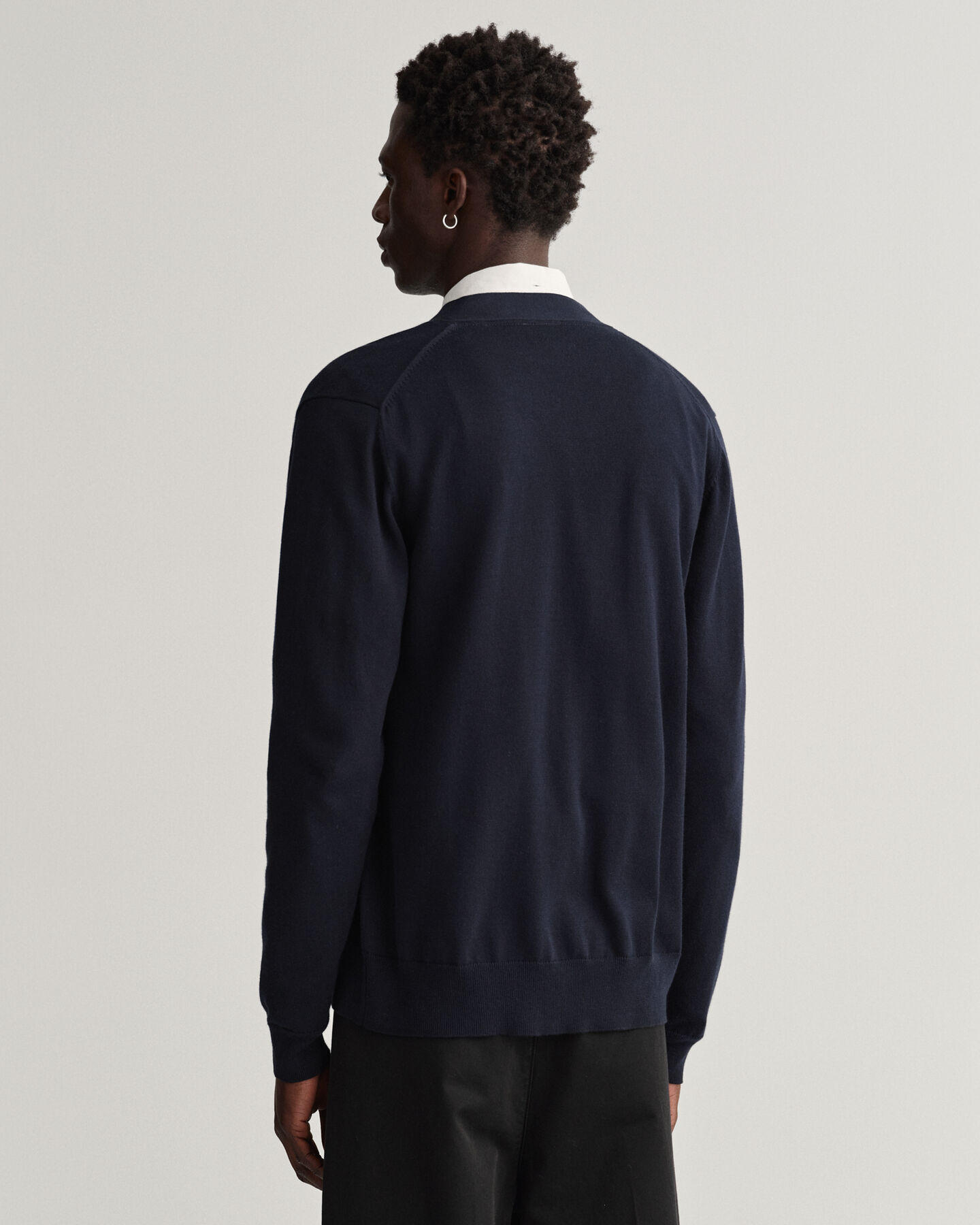 Classic bomullscardigan med V-ringning