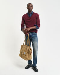 V-ringad tr&ouml;ja i extra fin merinoull