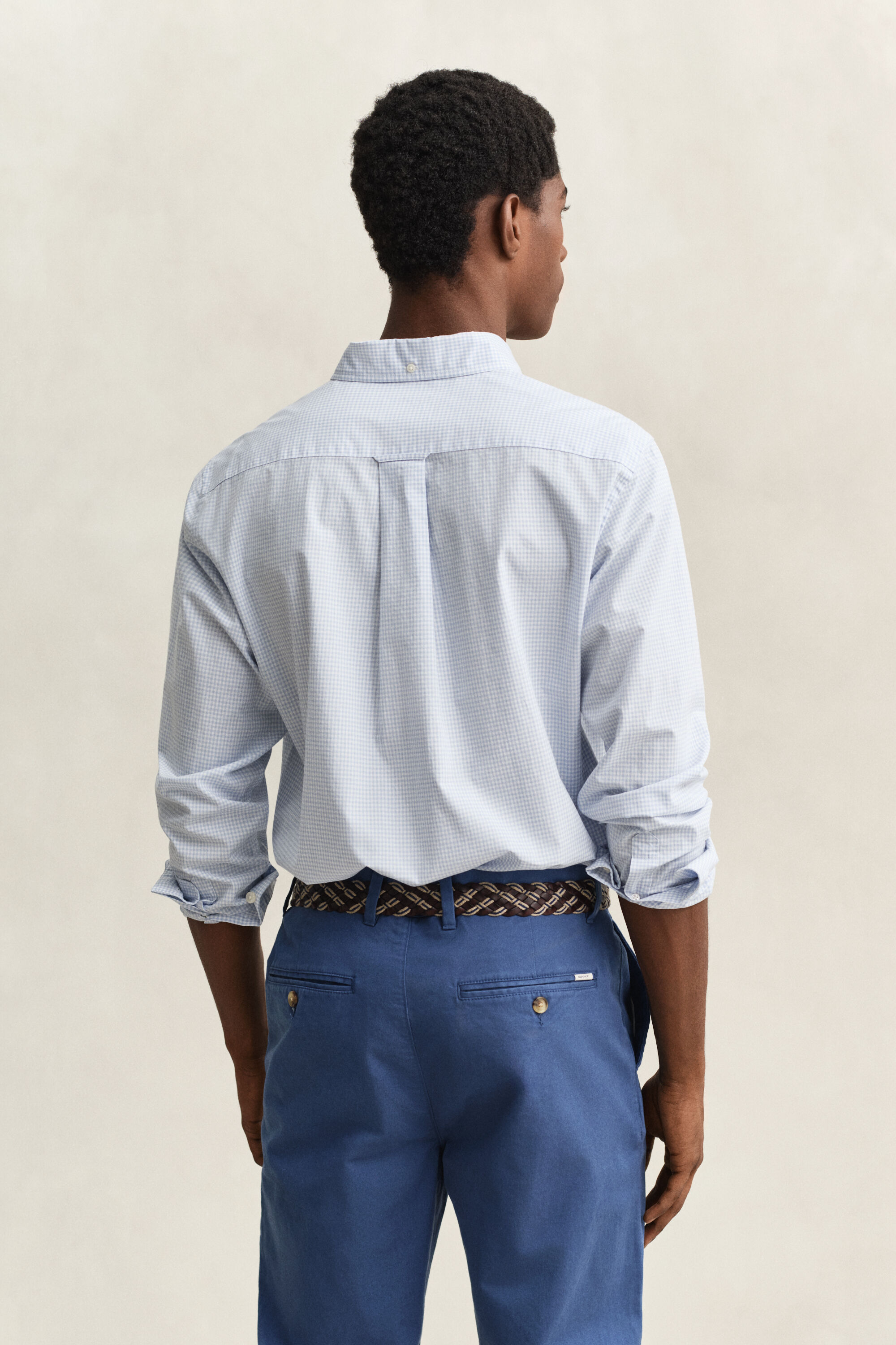 Klassisk poplinskjorta med ginghamväv