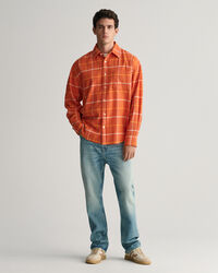 Oversized rutig skjorta med struktur