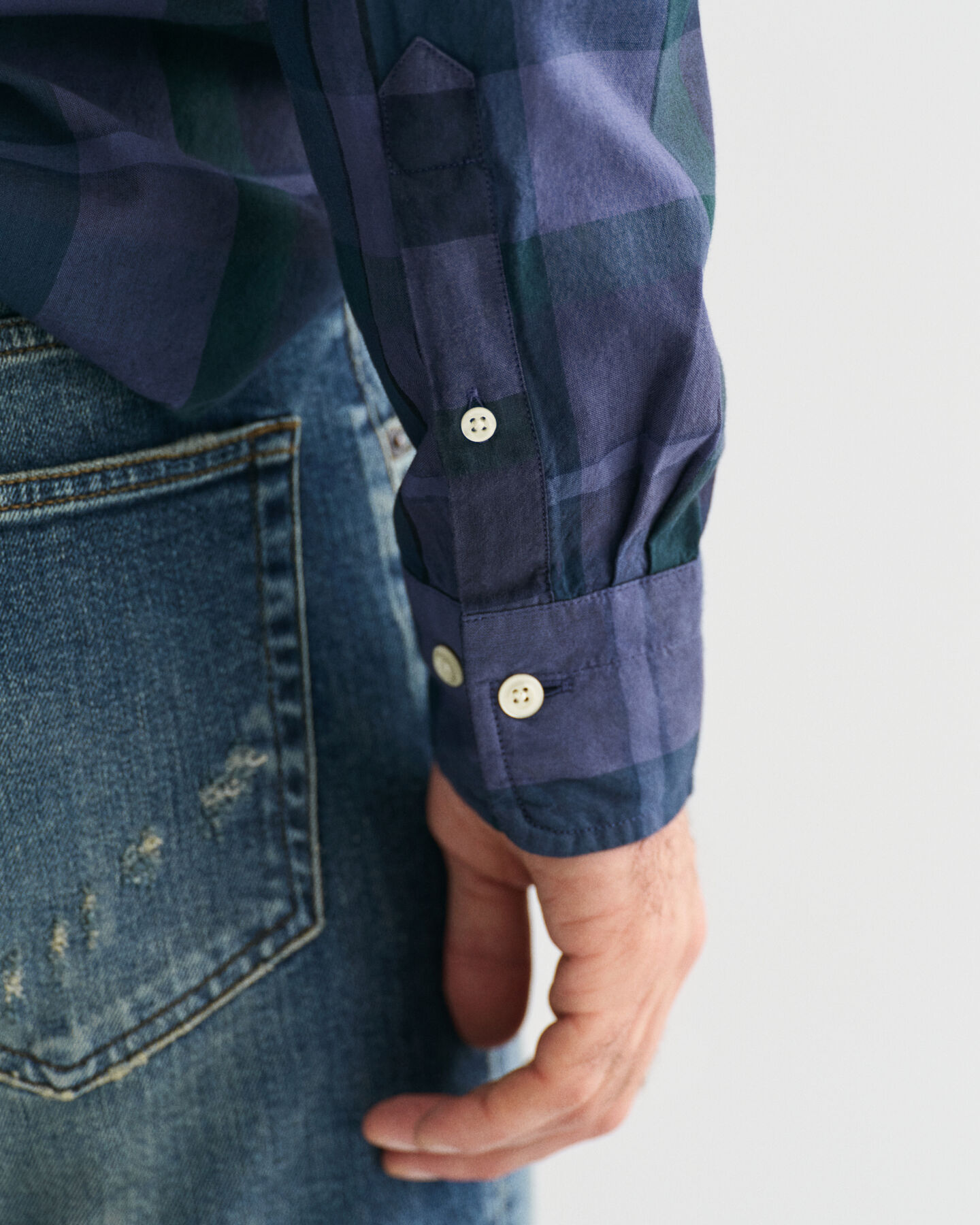 Regular Fit Garment-Dyed Checked Shirt
