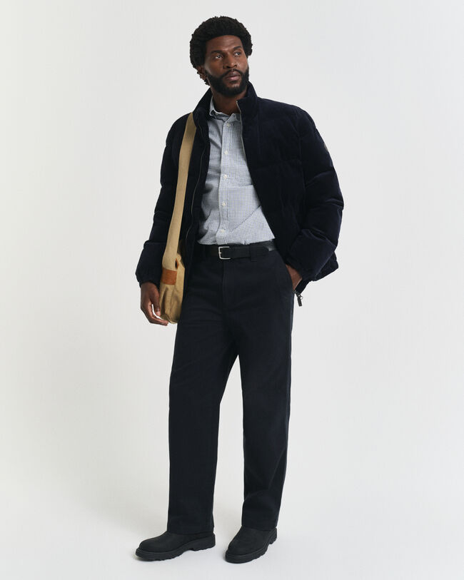 Regular fit klassisk smårutig poplinskjorta