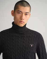 Kabelstickad polotr&ouml;ja i bomull