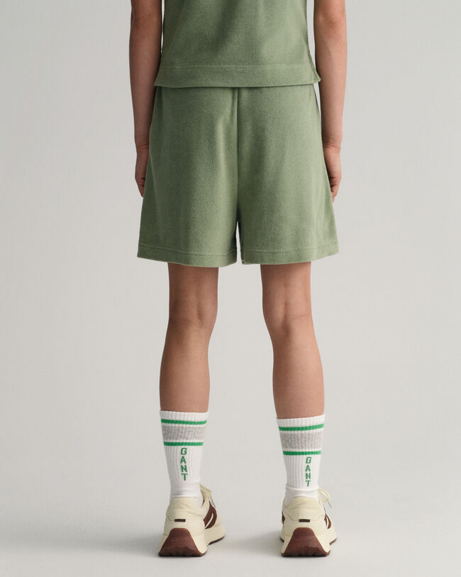 Teen Girls Terry Cloth shorts med h&ouml;g midja