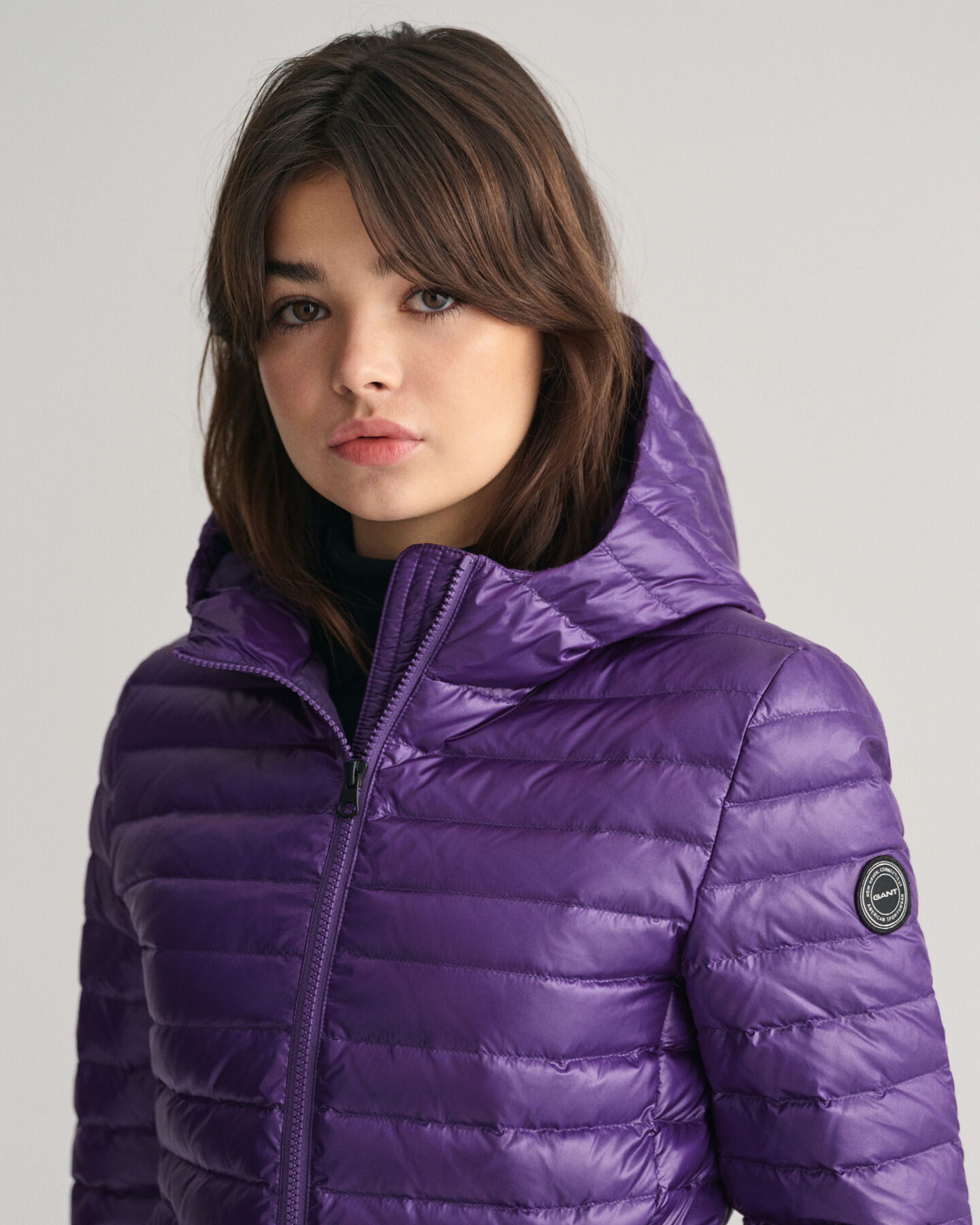 Teen Girls l&auml;tt vadderad dunjacka med glans