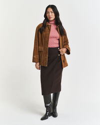 Kabelstickad polotröja i bomullsstretch