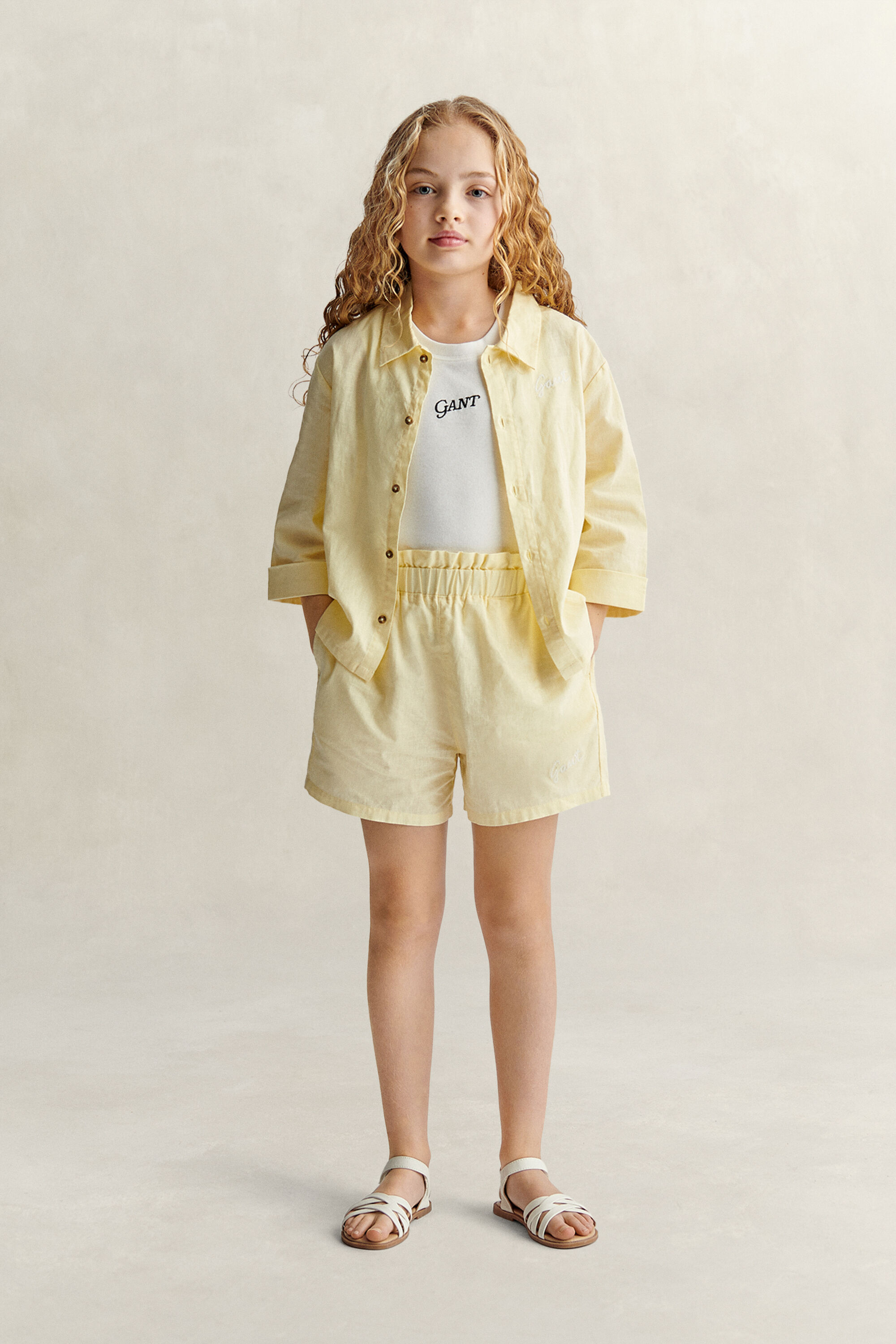 Teen Girls shorts med paperbag-midja