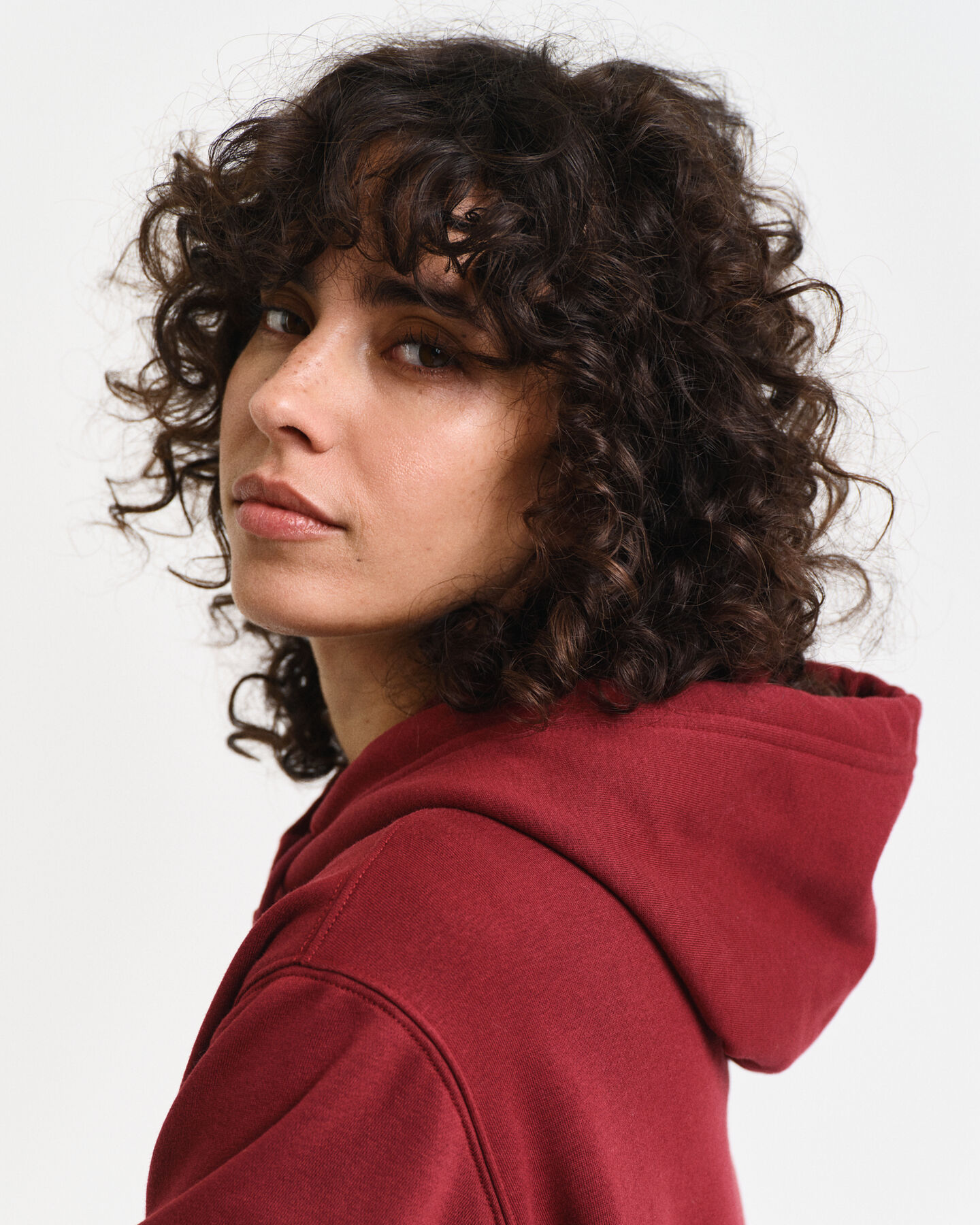 Hoodie med litet tryck