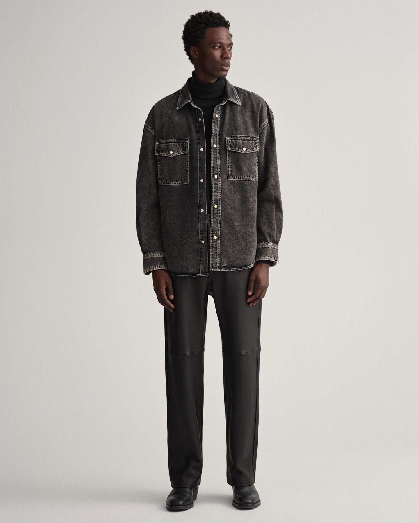 Oversized grovtv&auml;ttad denimskjorta