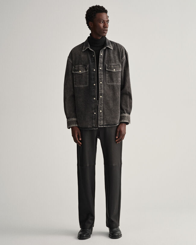 Oversized grovtv&auml;ttad denimskjorta